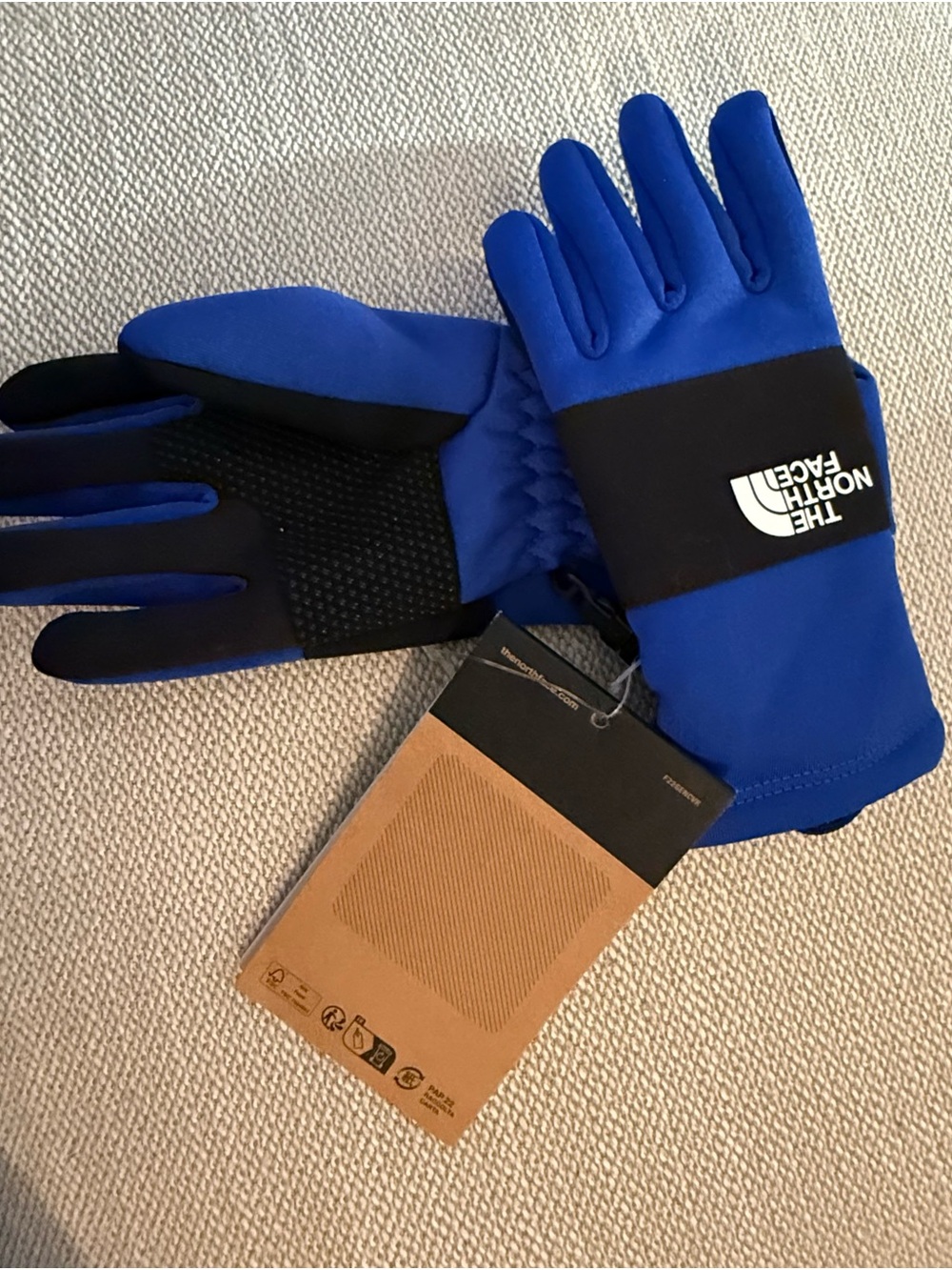 The North Face kids gloves Royal Blue and Black Insulated Gloves